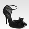 Dolce & Gabbana Lace and Satin Bow Sandals in Black - Lyst