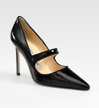  Patent Leather Mary Jane Point Toe Pumps 