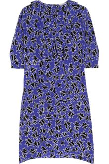 Miu Miu Printed Silk Crepe De Chine Dress - Lyst