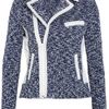 Rag & Bone Haver Leathertrimmed Knitted Cotton Jacket in Blue - Lyst