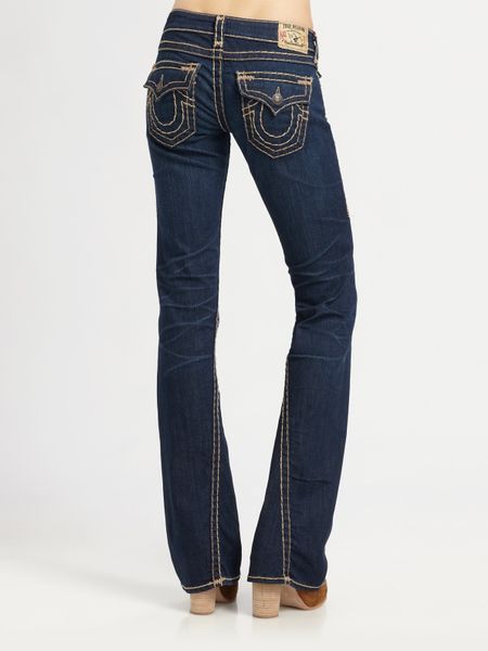 True Religion Joey Twisted Seam Flare Jeans In Blue Black Lyst 