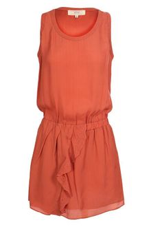 Vanessa Bruno Athé Crepe Silk Dress With Lace Detail - Lyst