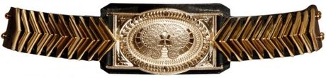 Balmain Gold Plated Brass Leather Belt in Gold (black) - Lyst