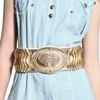 Balmain Gold Plated Brass Leather Belt in Gold (white) - Lyst