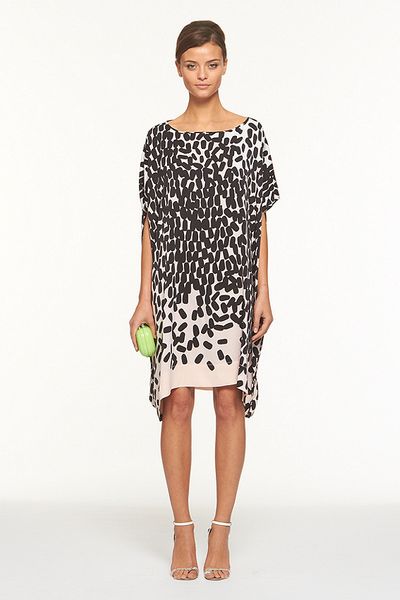 Diane Von Furstenberg Diane Hanky Dress in Black (falling marks nude) - Lyst