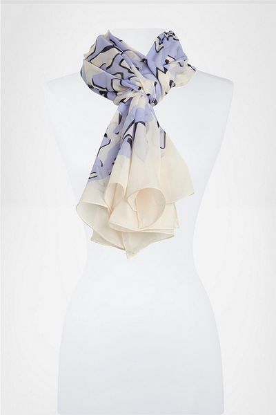 Diane Von Furstenberg Washed Chiffon Scarf 40x70 in Purple (graphic bracconier purple) - Lyst