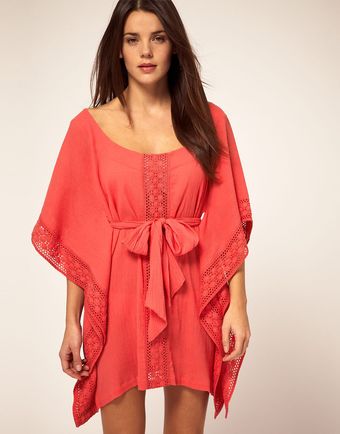 French Connection Kaftan With Cut Work Spot - Lyst