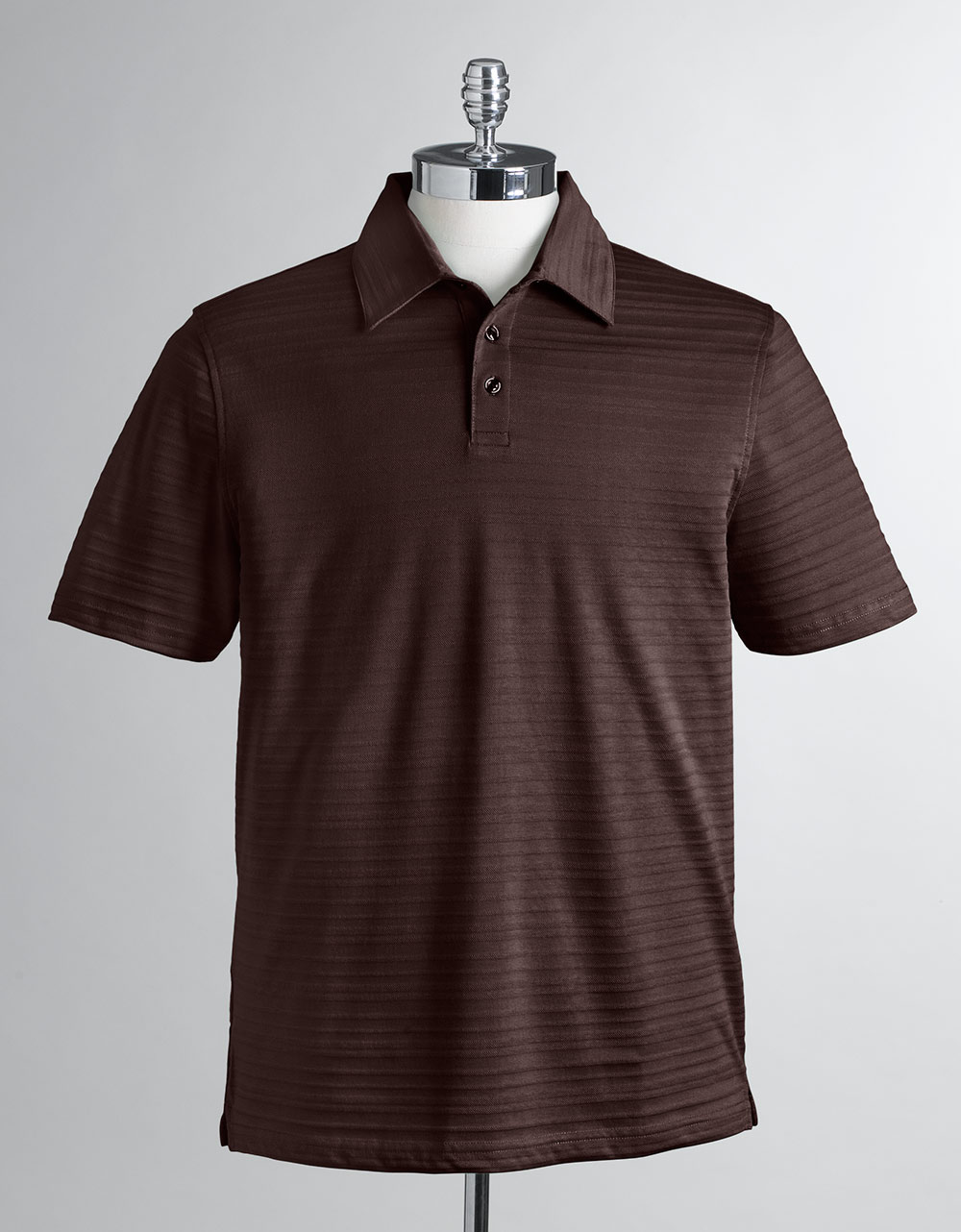 Perry Ellis Shortsleeved Knit Polo Shirt in Brown for Men (dark