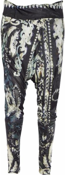 Balmain Printed Satinjersey Harem Pants in Black (multicolored) - Lyst