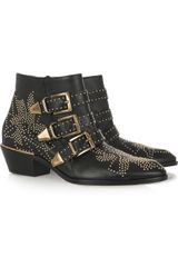 Chloé Studded Leather Ankle Boots