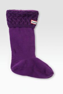 Hunter Basket-weave Knit Cuff Welly Socks - Lyst