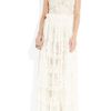 Lanvin Tulletrimmed Lace Gown in Beige (ivory) - Lyst