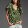 Milly Butterfly Sleeve Top in Green (grass) - Lyst
