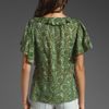 Milly Butterfly Sleeve Top in Green (grass) - Lyst