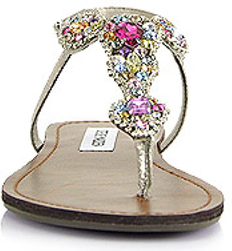 Steve Madden Glaare - Multi Colored Jeweled Thong Flat Sandal in ...