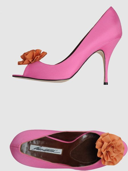 Brian Atwood Pumps with Open Toe in Purple - Lyst