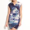 Presley Skye Print Crêpe De Chine Dress in Blue (navy/gray) - Lyst