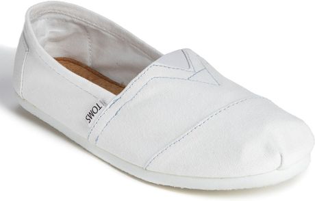 Toms Classic Canvas Slipon in White for Men (white canvas) - Lyst