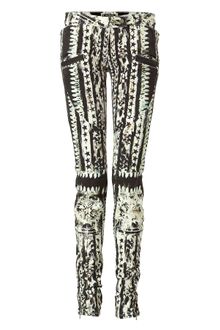 Balmain Black and White Patterned Low-rise Pants - Lyst