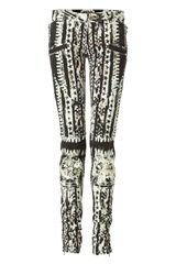 Balmain Black and White Patterned Low-rise Pants