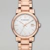 Burberry Check Sunray Watch in Gold (rose gold) - Lyst