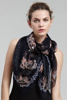 Alexander McQueen Shell and Skull-print Scarf - Lyst