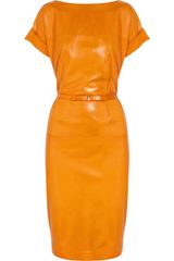 Gucci Belted Nappa Leather Dress