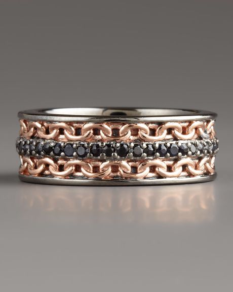 Stephen Webster Black Sapphire Chain Ring in Silver for Men (11) - Lyst