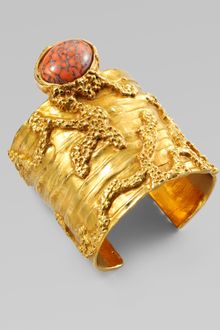 Yves Saint Laurent Arty Wide Textured Bracelet - Lyst