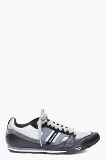 Diesel Grey & Black Gunner Sneakers - Lyst