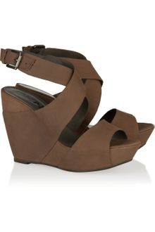 DKNY Margaret Nubuck Wedge Sandals - Lyst
