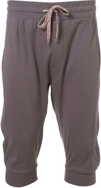 Topman Grey Jersey Cropped Shorts - Lyst
