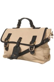 Topshop Contrast Leather Satchel - Lyst