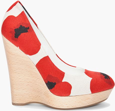 Yves Saint Laurent Maryna Flower Print Wedges in Floral (ivory) - Lyst