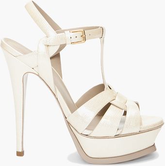 Yves Saint Laurent Woven Tribute Heels - Lyst