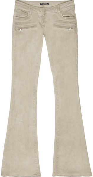 Balmain Lowrise Flared Jeans in Beige (brown) - Lyst
