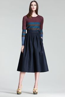 Burberry Prorsum Pleated Canvas Skirt - Lyst
