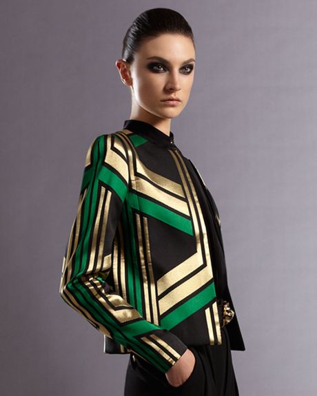 Gucci Round Neck Jacket in Multicolor (black) - Lyst