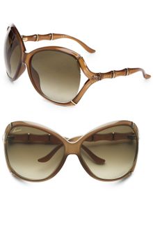 Gucci Metal Accented Bamboo-styled Sunglasses - Lyst