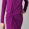 Halston Heritage Knotted Jersey Dress in Purple - Lyst