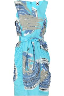 M Missoni Belted Printed Cotton Dress - Lyst