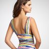 Oscar De La Renta Striped Deepv Onepiece Swimsuit in Multicolor (multi) - Lyst
