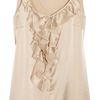 Philosophy Di Alberta Ferretti Ruffled Silk Top in Beige (blush) - Lyst