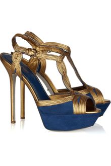 Sergio Rossi Suede and Leather Sandals - Lyst