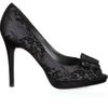Stuart Weitzman Lacecovered Satin Pumps in Black - Lyst