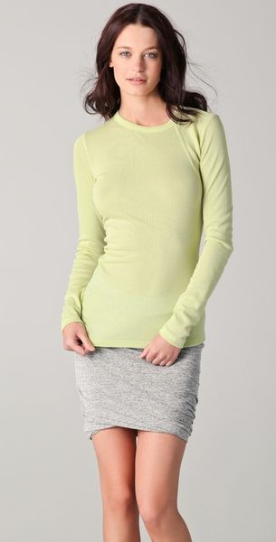 T By Alexander Wang Sport Mesh Long Sleeve Tee in Green - Lyst