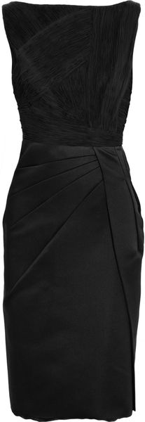Valentino Pleated Silk Shift Dress - Lyst