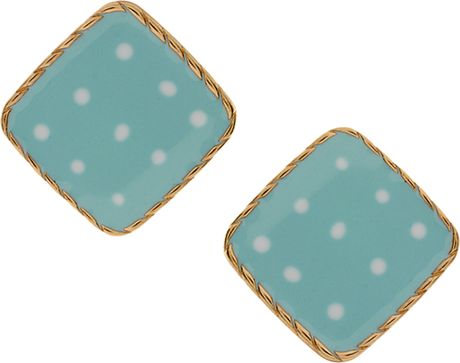 Asos Collection Asos Pastel Polka Dot Stud Earrings in Blue - Lyst