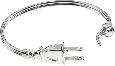 Asos Collection Asos Plug Cuff Bracelet in Silver (rhodium) - Lyst