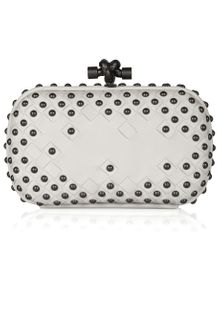 Bottega Veneta Studded Intrecciato Leather Knot Clutch - Lyst